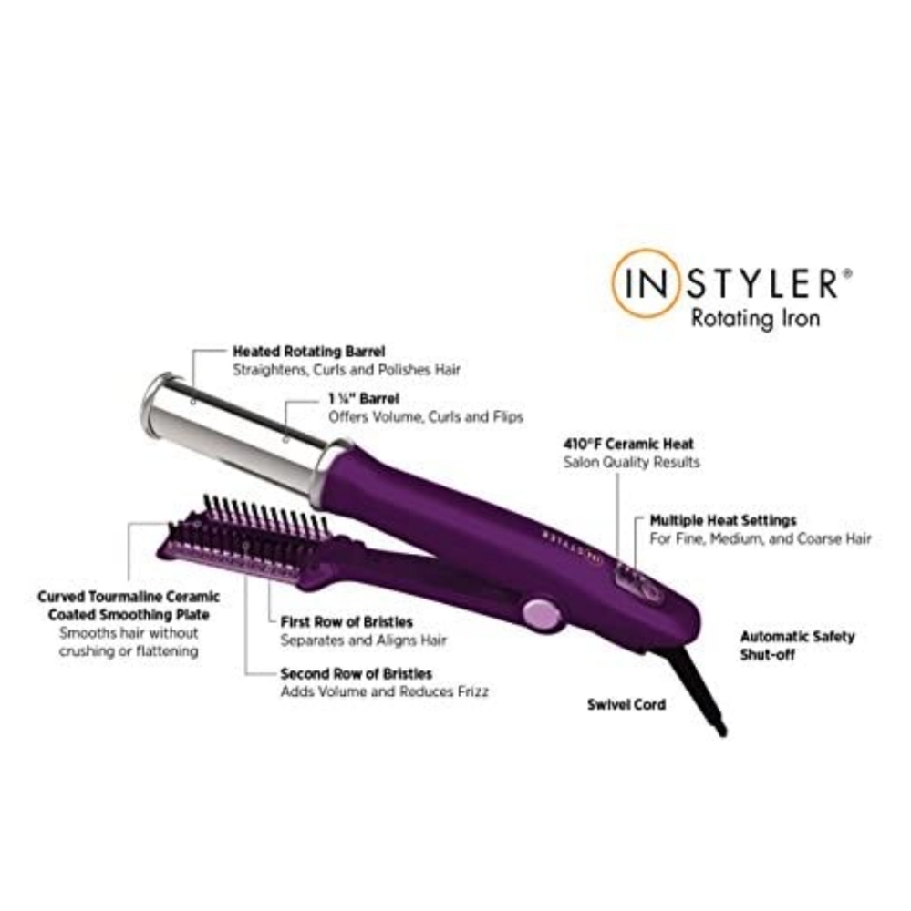 Instyler Rotating Iron Hot Brush Curling 1 1/4 Tourmaline Ceramic Barrel UNUSED